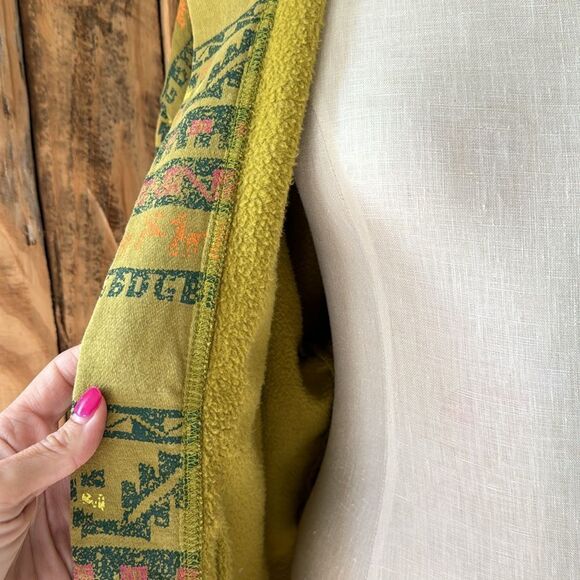 BDG Oversized Boho Open Front Hoodie Sweatshirt Front Pockets Aztec Print Sz XS - Picture 4 of 14